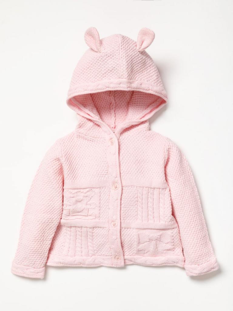 Pink Cotton Knit Cardigan