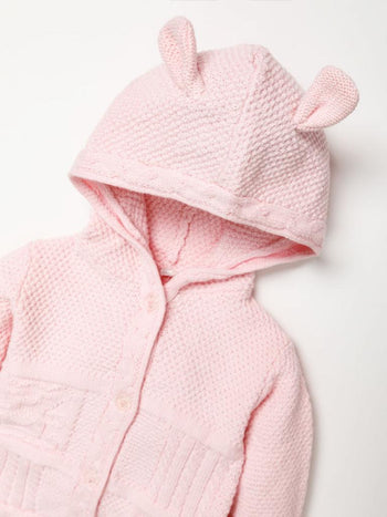 Pink Cotton Knit Cardigan