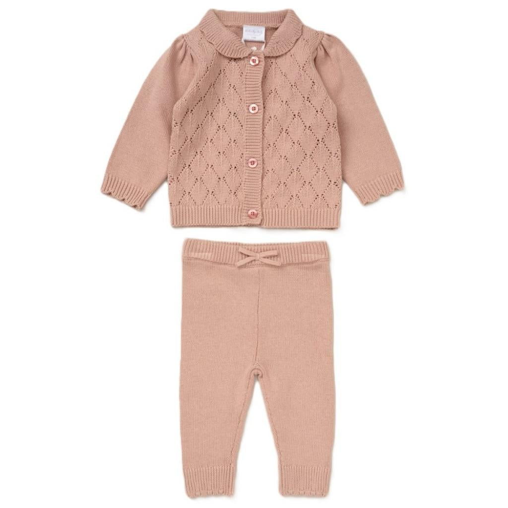 Dusty Rose Knitted Set Rock-a-Bye Baby