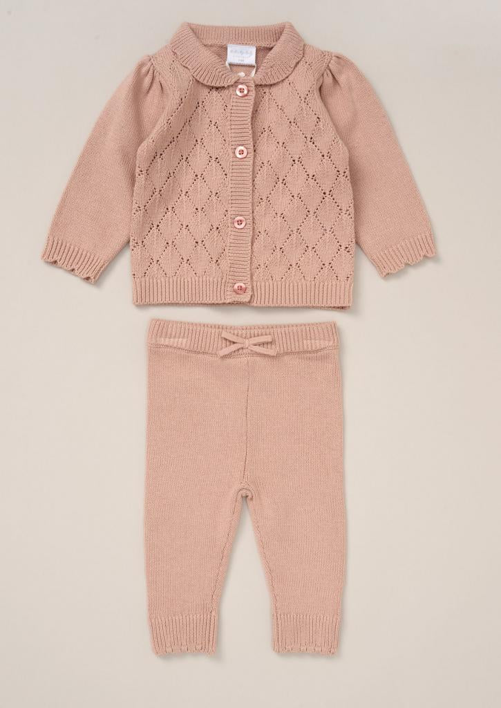 Dusty Rose Knitted Set Rock-a-Bye Baby