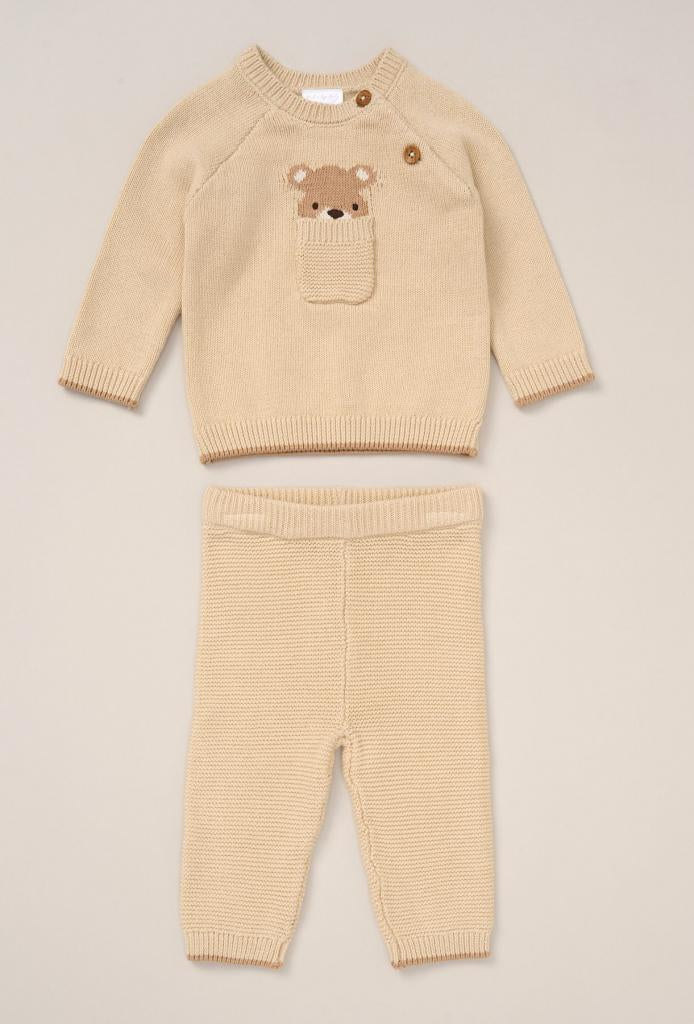 Biscuit Teddy Bear Knitted Set Rock-a-Bye Baby