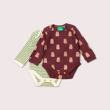 Brown Bears 2 pack Baby Bodysuit Little Green Radicals