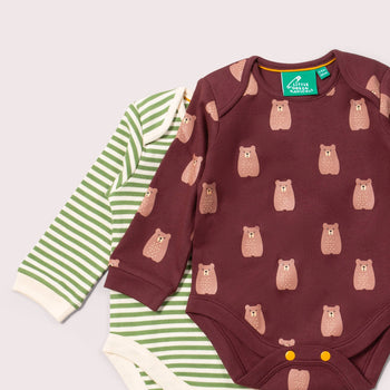 Brown Bears 2 pack Baby Bodysuit Little Green Radicals