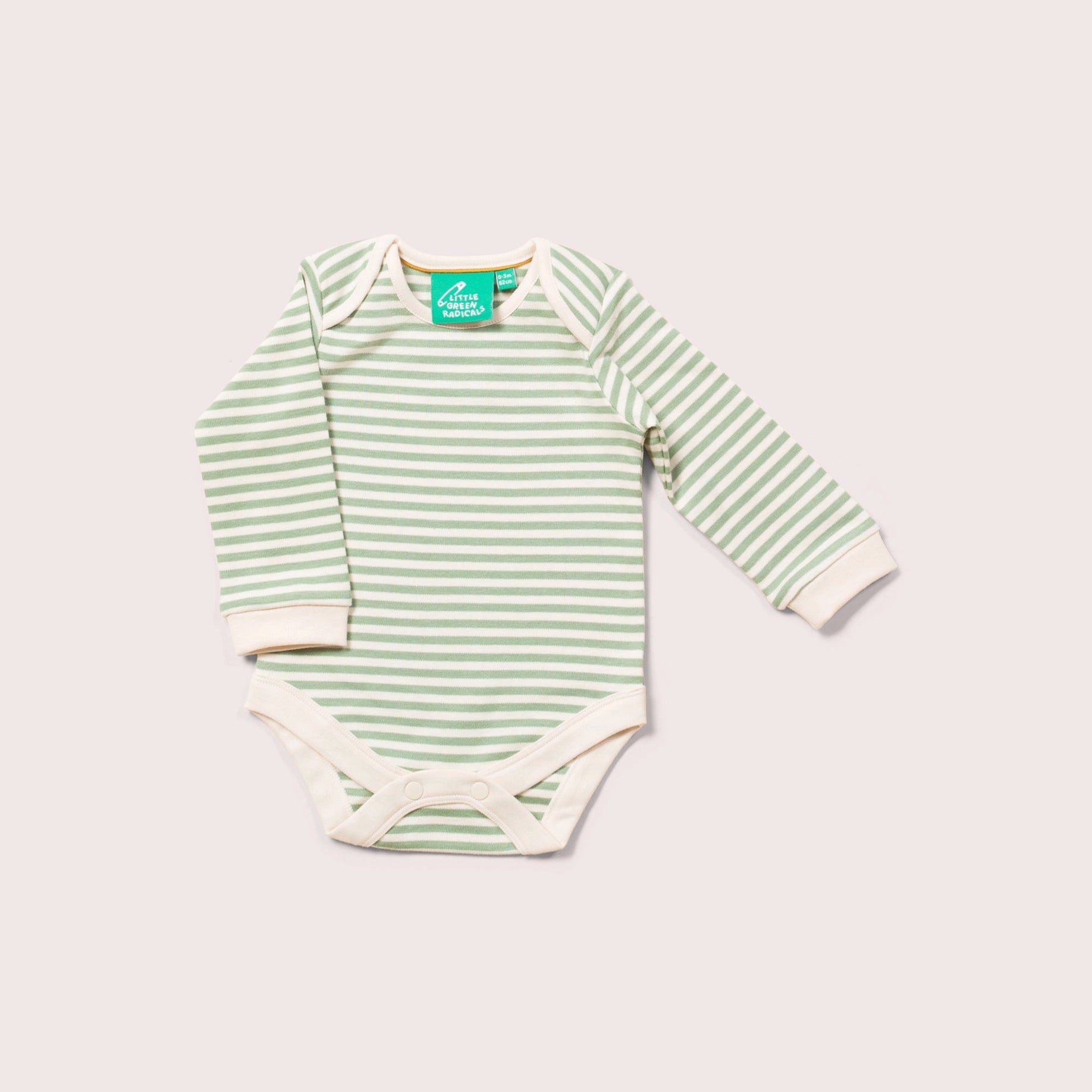 Golden & Green Striped Organic Baby Bodysuit Set - 2 Pack Little Green Radicals