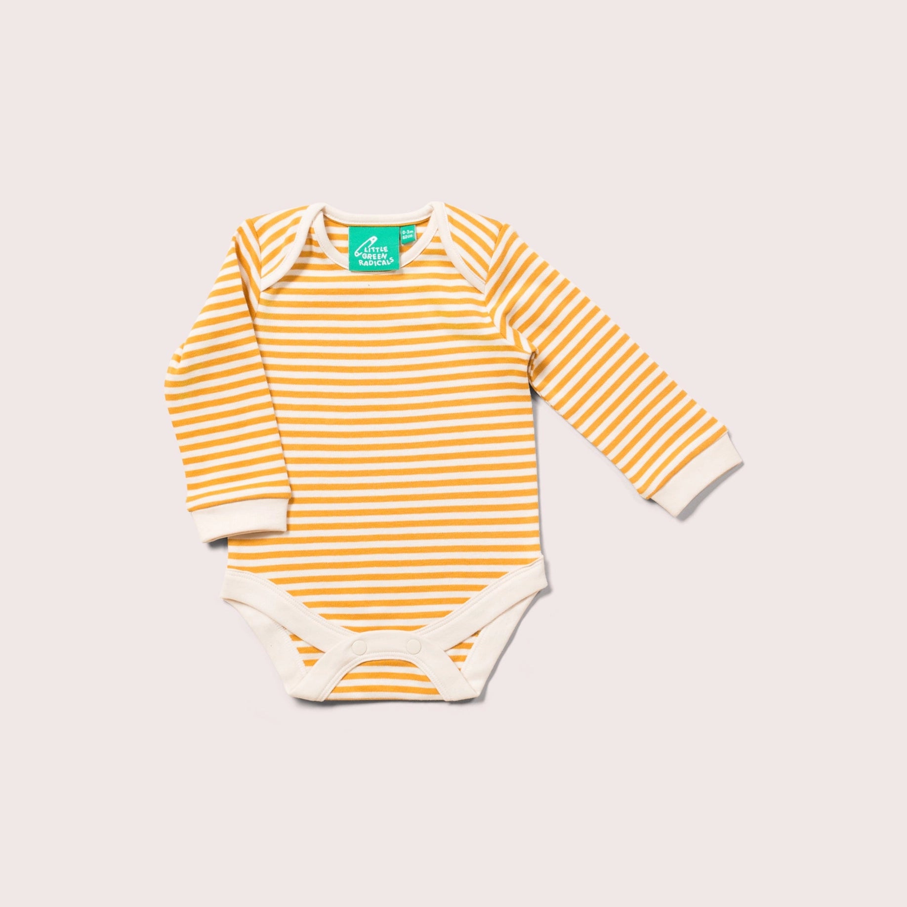 Golden & Green Striped Organic Baby Bodysuit Set - 2 Pack Little Green Radicals