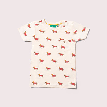 Sausage Dogs Cream Short Sleeve T-shirt Little Green Radicals
