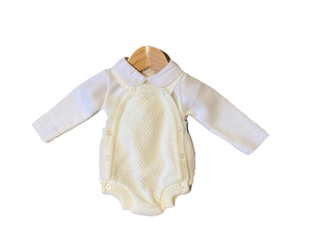 Ivory & White Knitted Romper Outfit Little Nosh