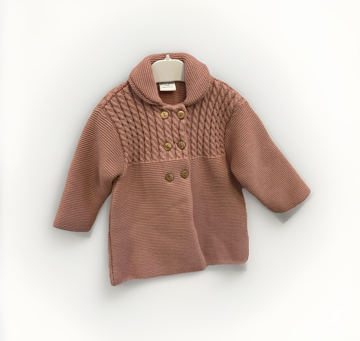 Blush Pink Double Knit Baby Coat Little Nosh