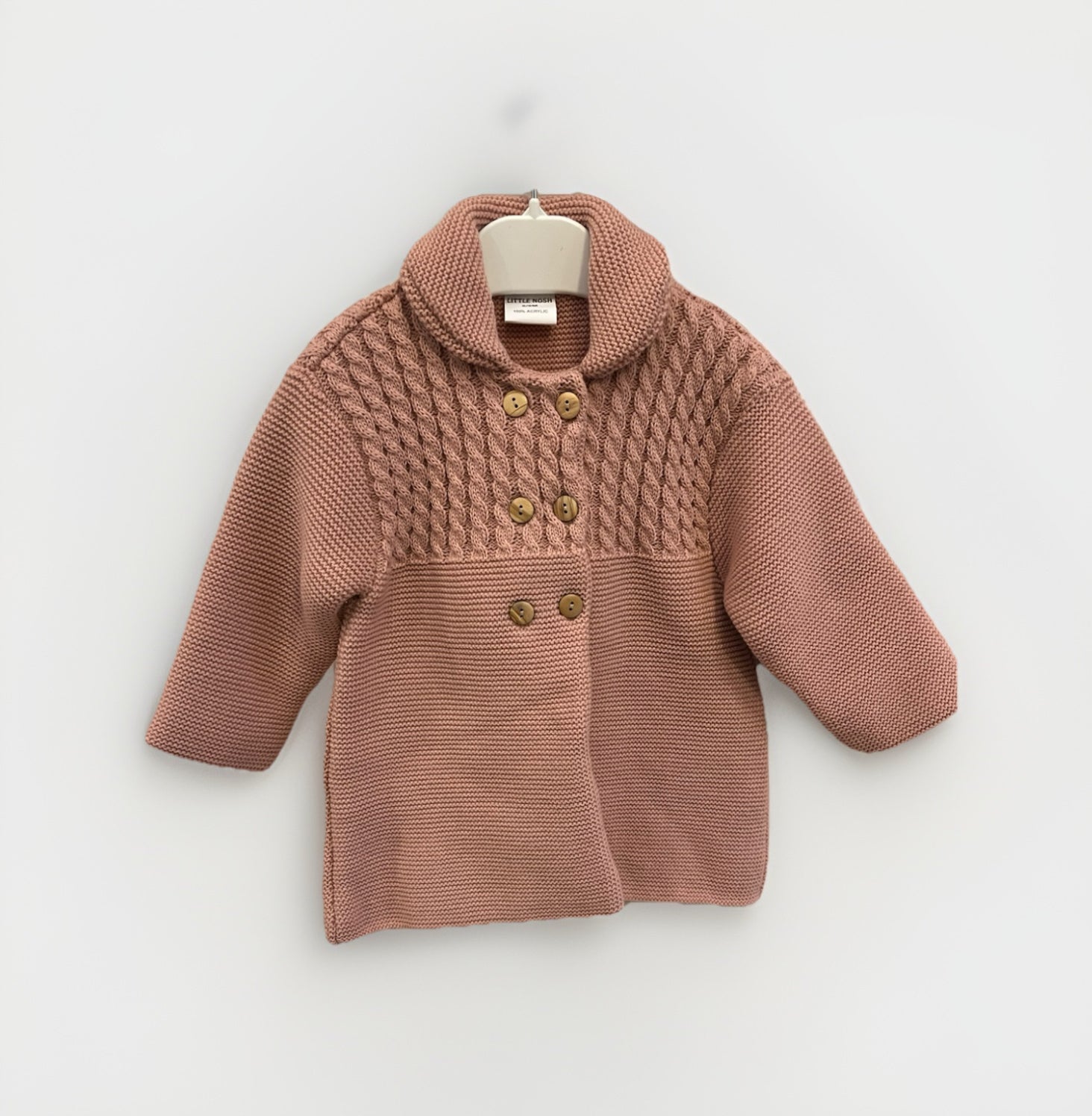 Blush Pink Double Knit Baby Coat Little Nosh
