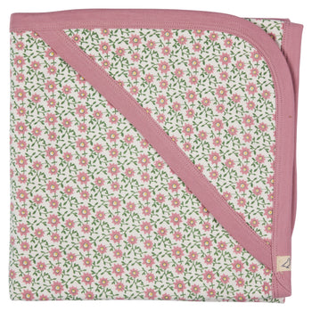 Pigeon Organics Ditsy Pink  Print Hooded Blanket