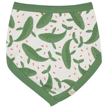 Whales Print Dribble Bib Pigeon Organic