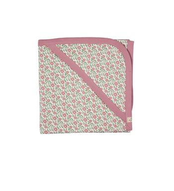 Pigeon Organics Ditsy Pink  Print Hooded Blanket