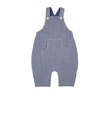Pigeon Organics Baby Dungarees Blue  Seersucker Check