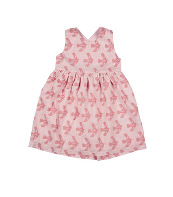 Pigeon Organics Pink Cross-back Dress Flying Bird
