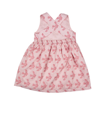 Pigeon Organics Pink Cross-back Dress Flying Bird