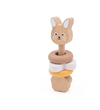 Jumini Bunny Ring Rattle Wooden  Toy