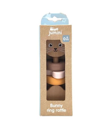 Jumini Bunny Ring Rattle Wooden  Toy