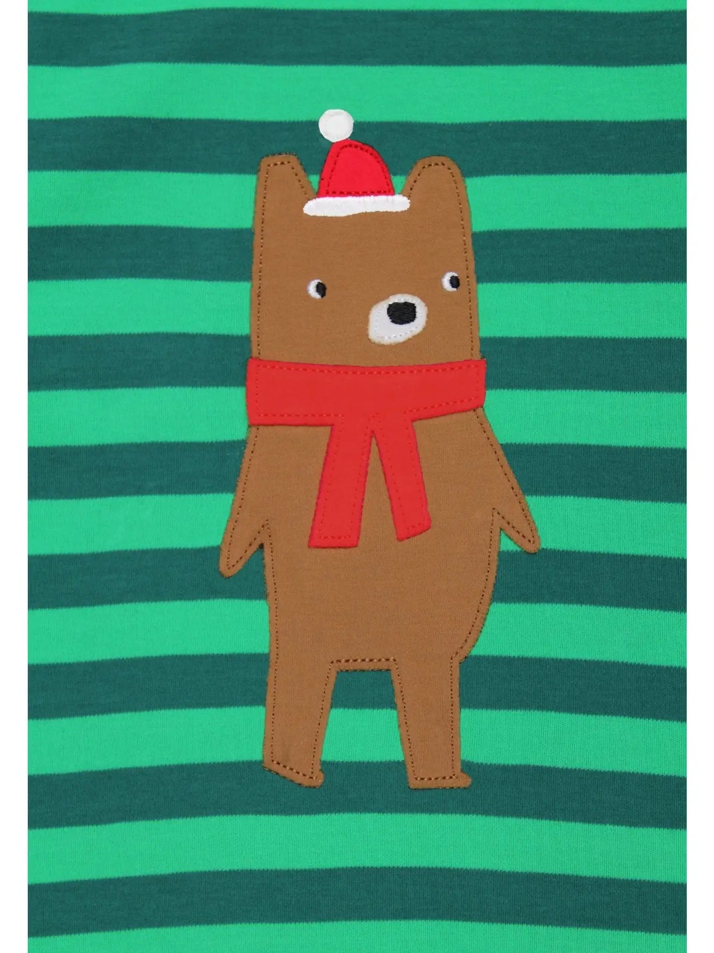 Organic Christmas Bear Applique Suit Toby Tiger