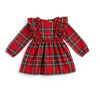 Frill Tartan Traditional Red Dress