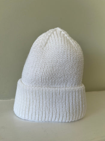 Timeless white Ivory  Knit Hat Little Nosh