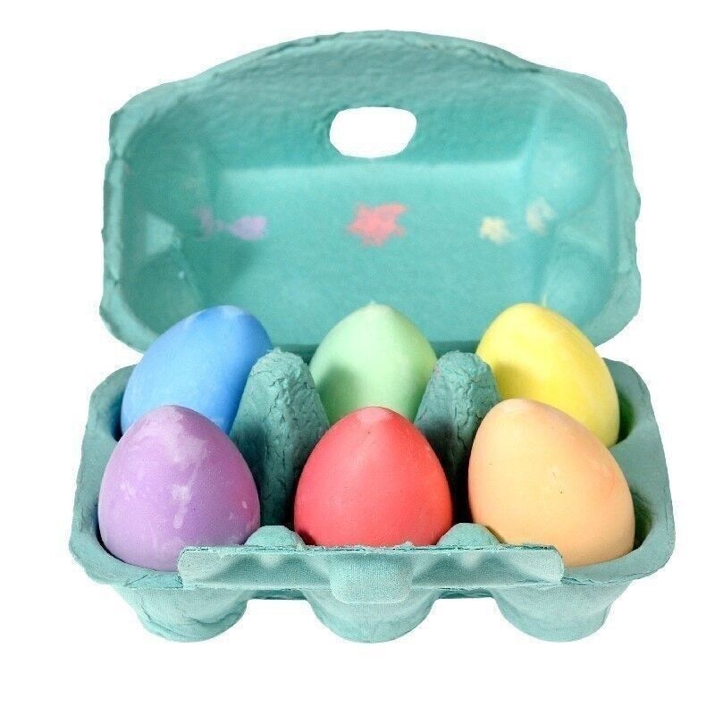 Chalk coloured Eggs Pavement Art & Craft