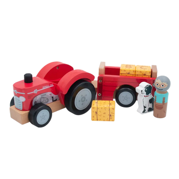 Jumini Tractor & Trailer Wooden Toy