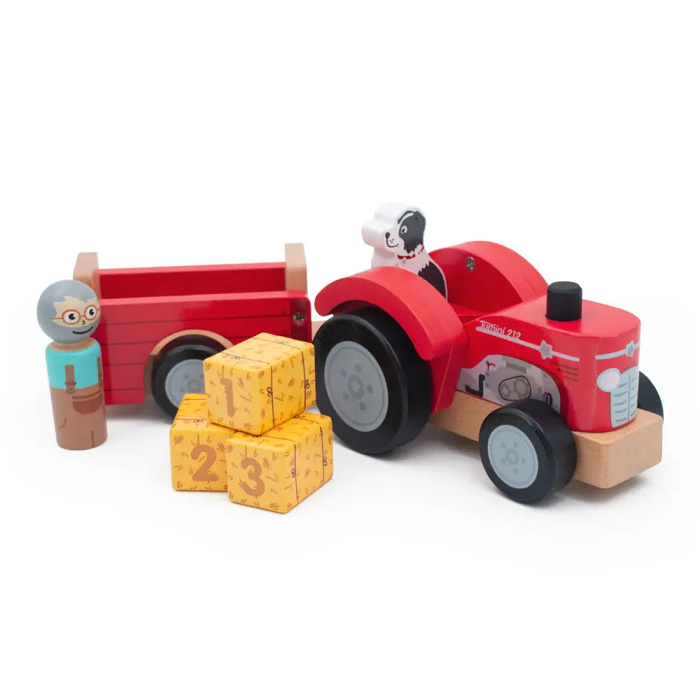Jumini Tractor & Trailer Wooden Toy