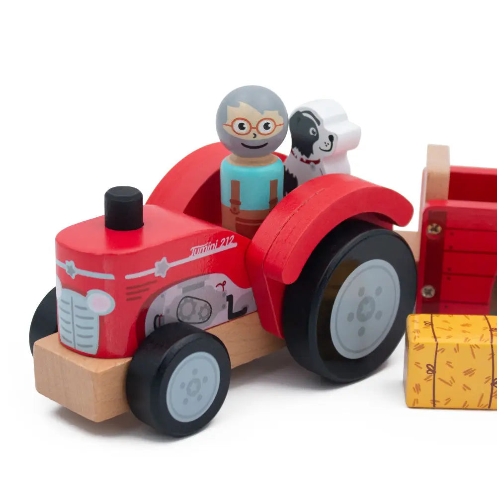 Jumini Tractor & Trailer Wooden Toy