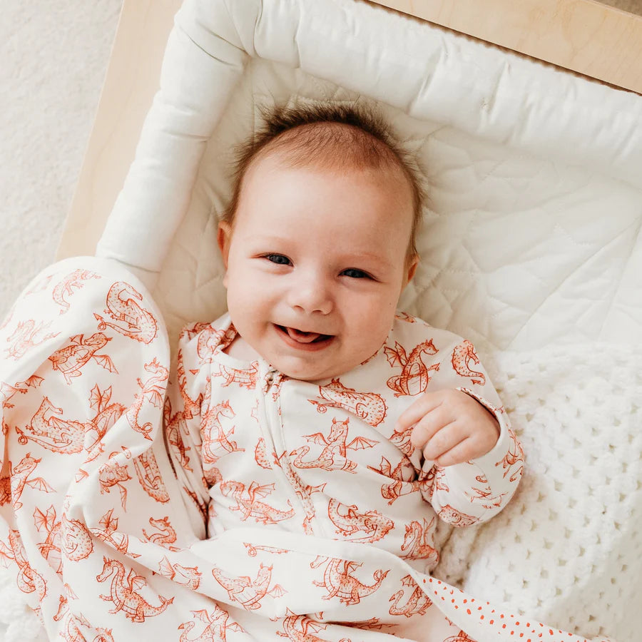 Dragon Print  Zip up Sleepsuit Fox & Lottie