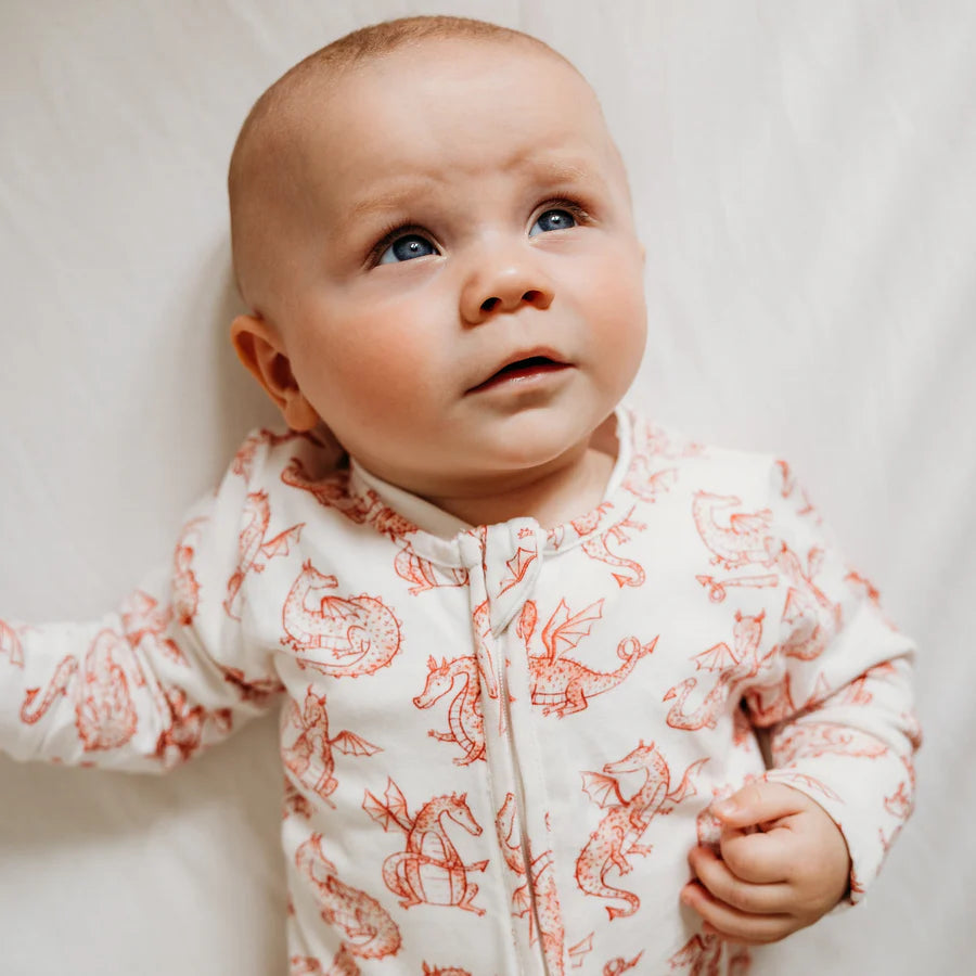 Dragon Print  Zip up Sleepsuit Fox & Lottie