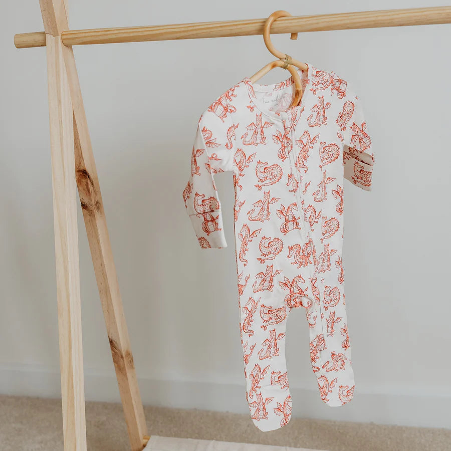 Dragon Print  Zip up Sleepsuit Fox & Lottie