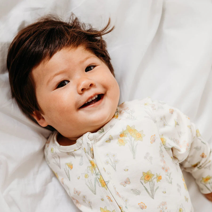Daffodil Print Zip up Sleepsuit Fox & Lottie