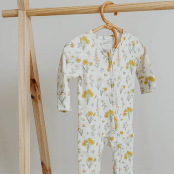Daffodil Print Zip up Sleepsuit Fox & Lottie