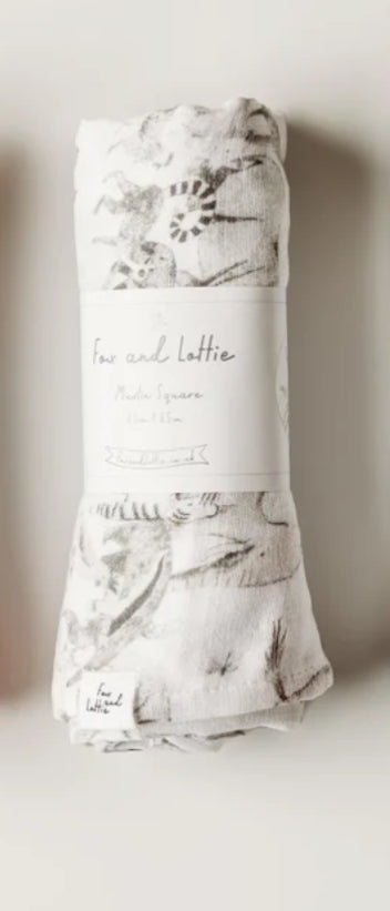 Animals Print Muslin Square Fox & Lottie
