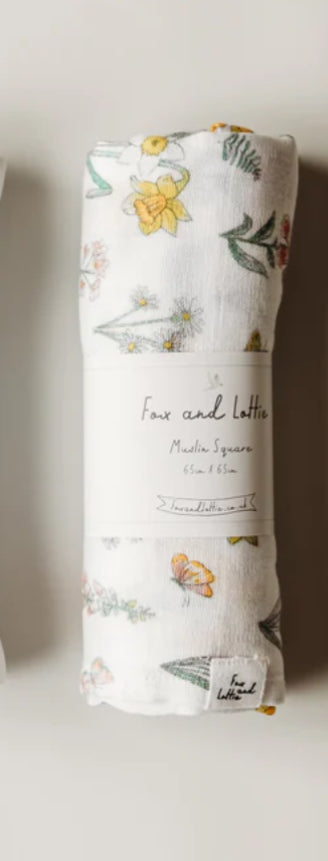 Daffodil Print Muslin Square Fox & Lottie