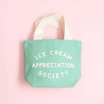 Ice Cream Appreciation Society - Mini Canvas Tote Bag Sea Glass Coloured