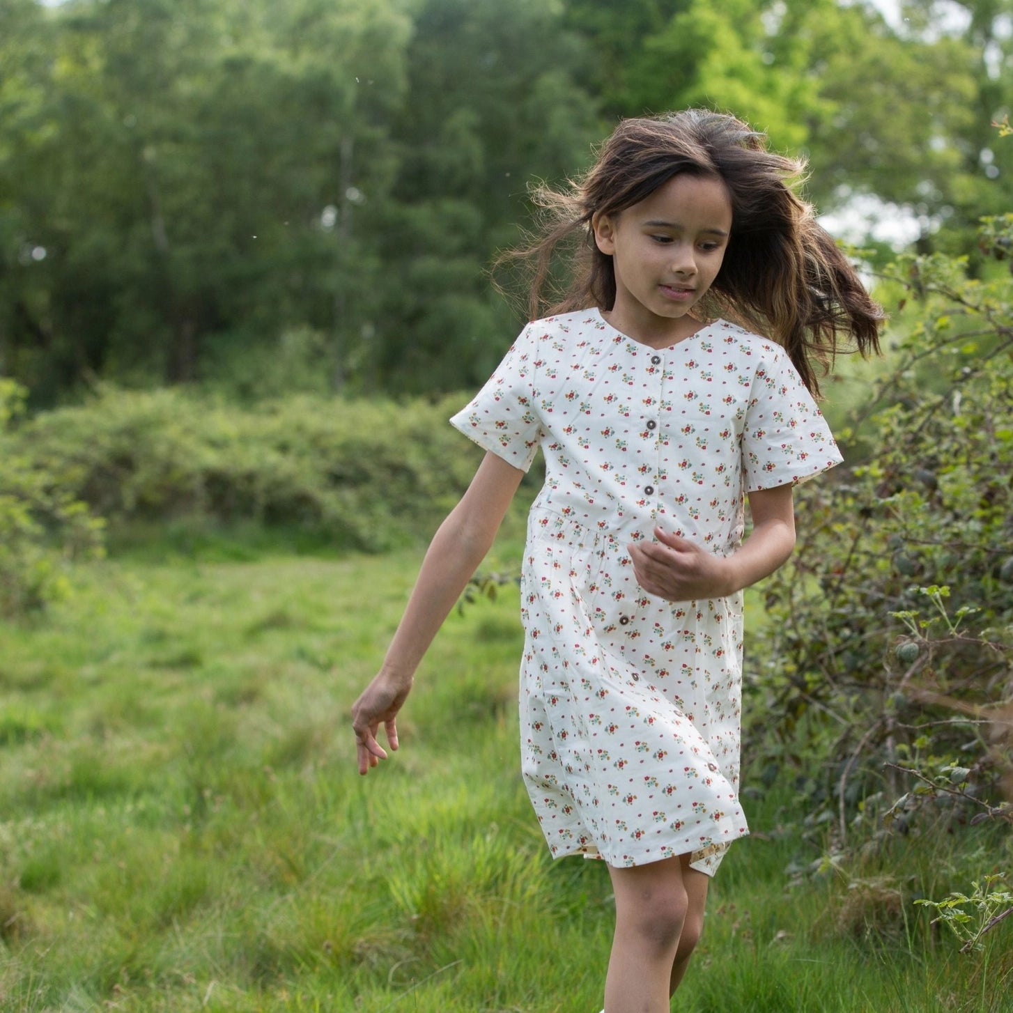 Spring Flowers Button Through Dress Little Green Radicals