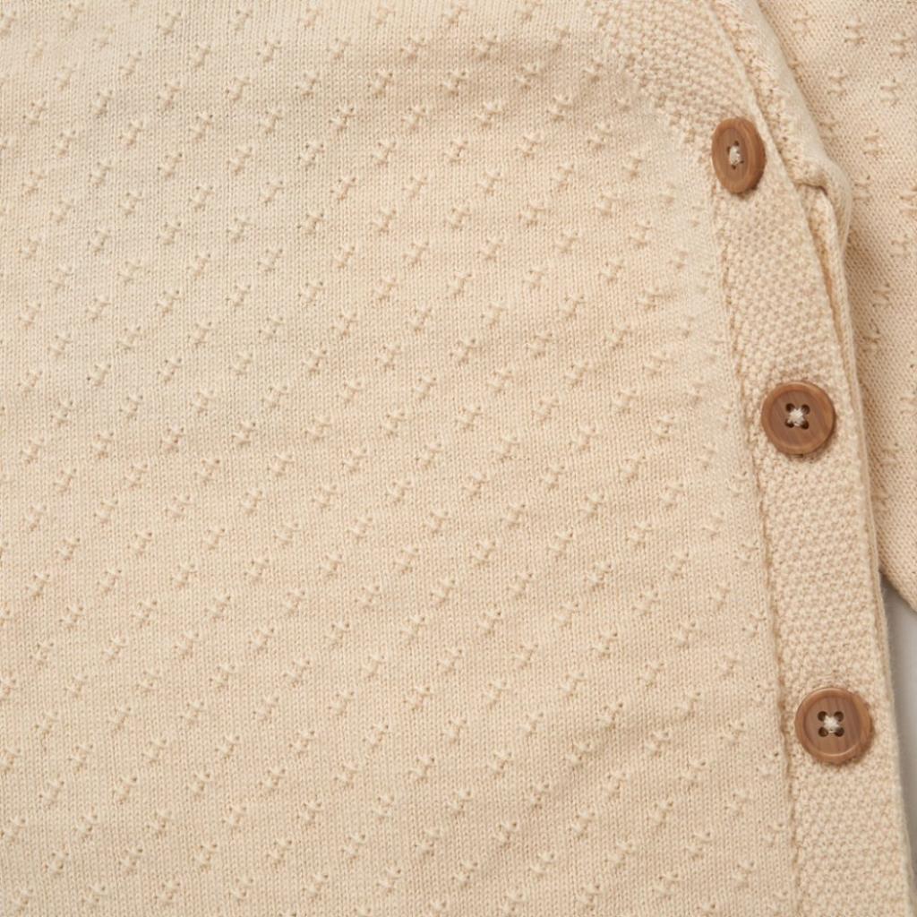 Traditional Beige All Cotton Knitted Set Rock-a-Bye Baby