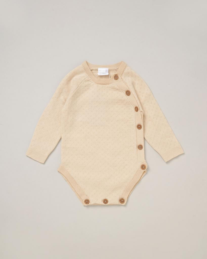 Traditional Beige All Cotton Knitted Set Rock-a-Bye Baby