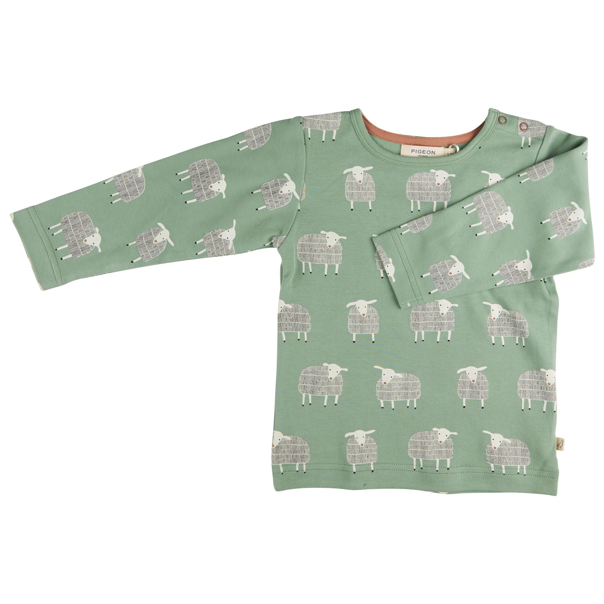 SALE Pigeon Organics sheep print Basil long sleeve Top