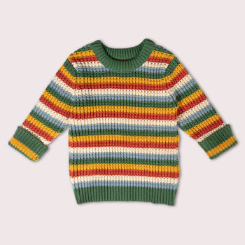 Rainbow Waffle Knitted Jumper Little Green Radicals