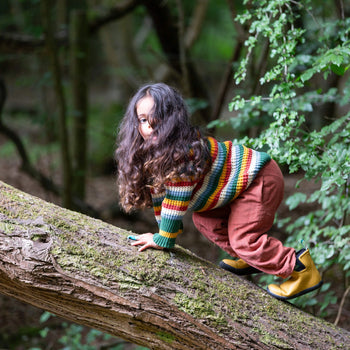Rainbow Waffle Knitted Jumper Little Green Radicals