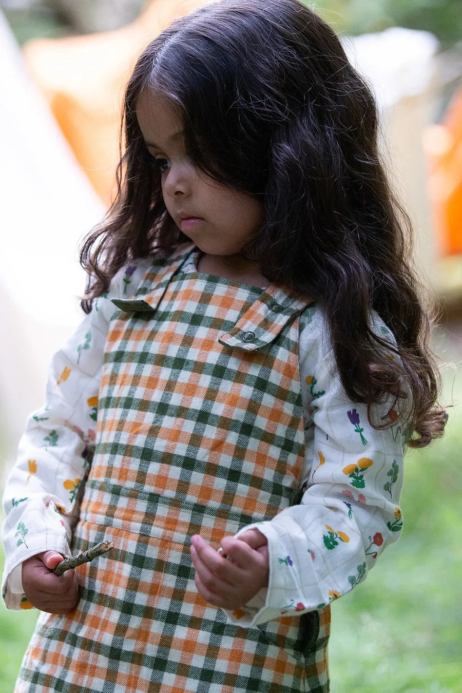 Classic Chive Reversible Pinafore  Dress Little Green Radicals