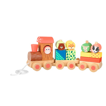 Woodland Animal Puzzle Train Toy Orange Tree
