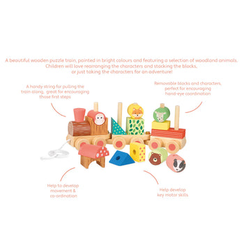 Woodland Animal Puzzle Train Toy Orange Tree