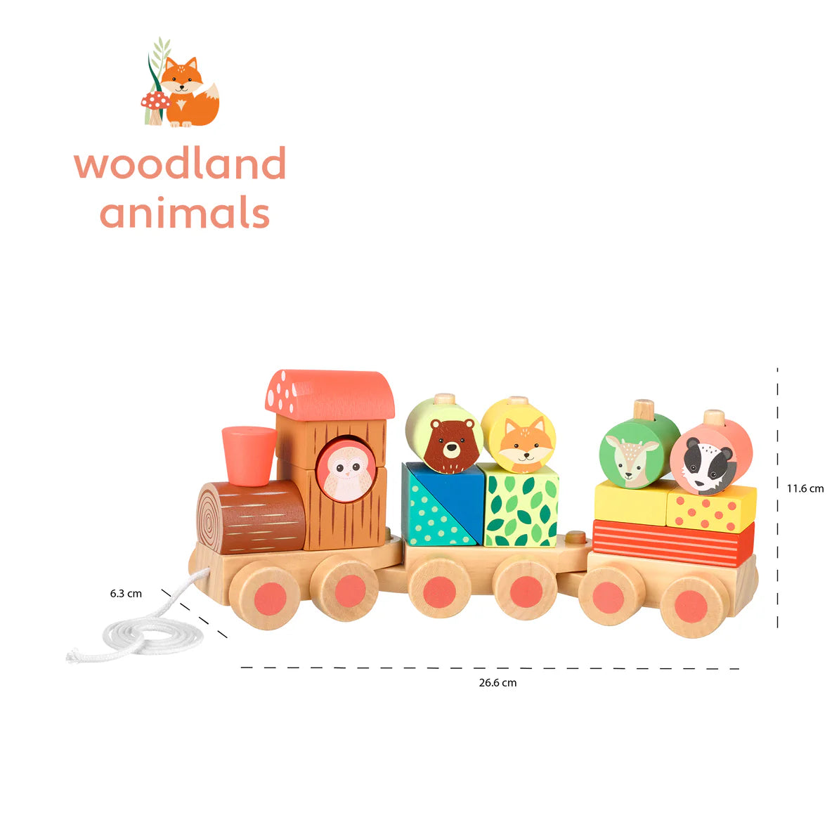 Woodland Animal Puzzle Train Toy Orange Tree