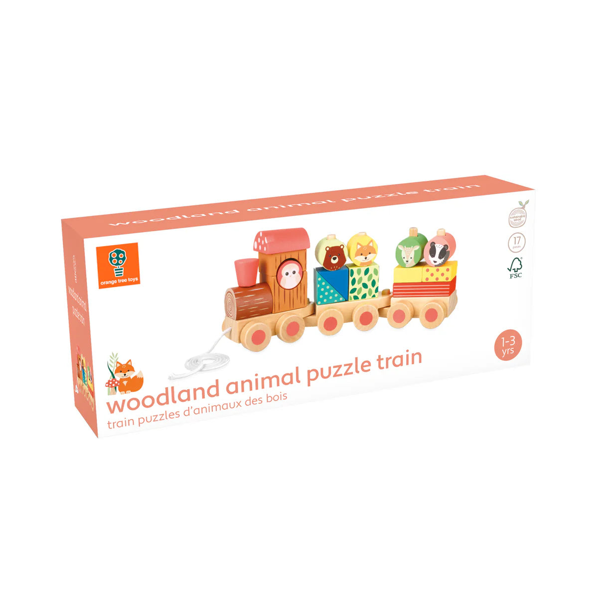 Woodland Animal Puzzle Train Toy Orange Tree