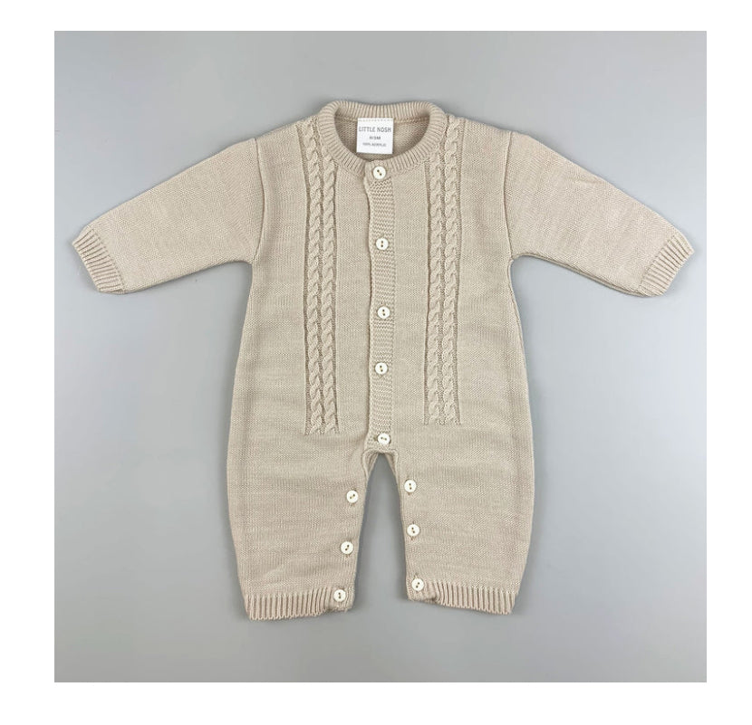 Baby Beige Knitted Romper Little Nosh