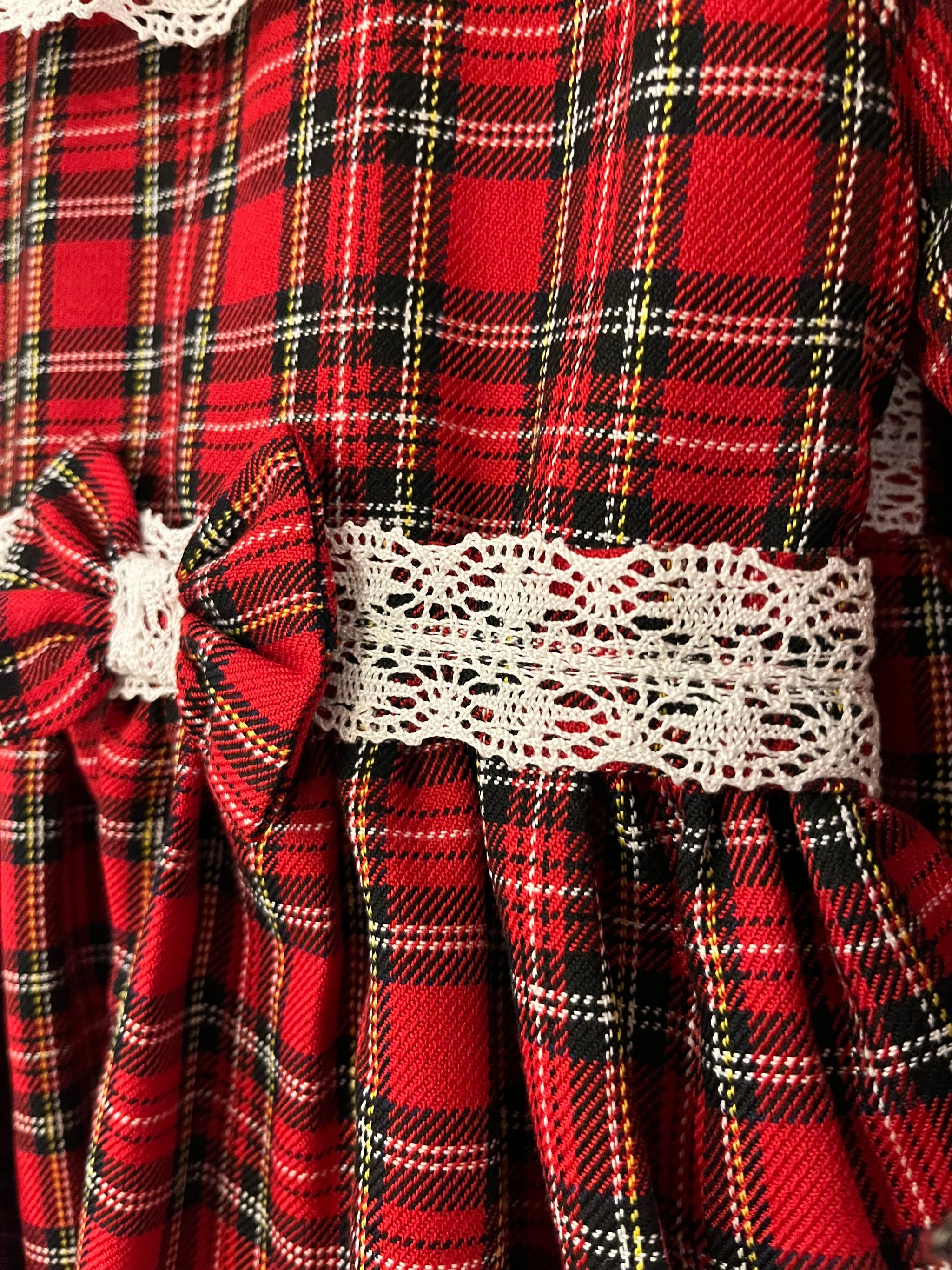Traditional Red Tartan Dress from  Little Nosh