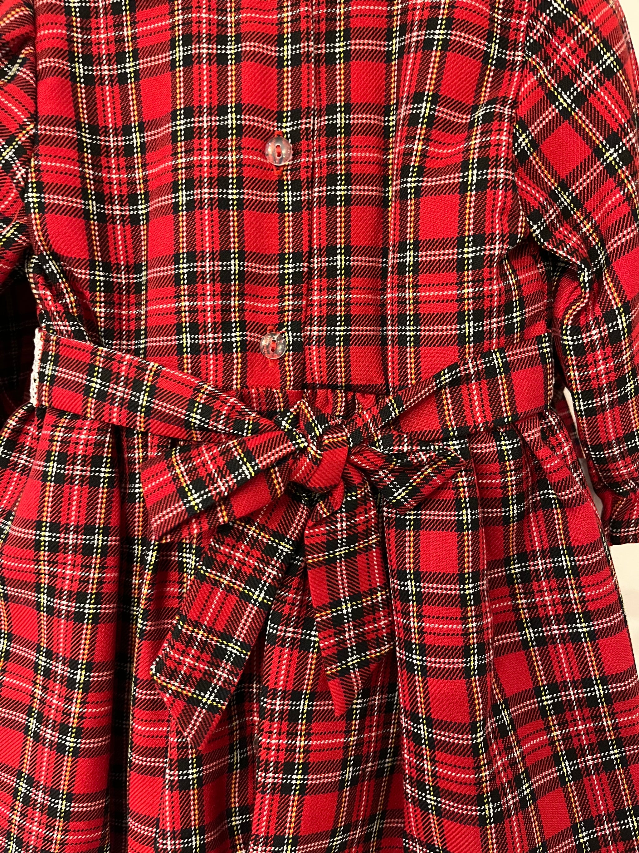 Traditional Red Tartan Dress from  Little Nosh